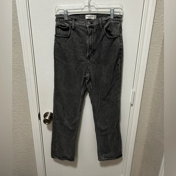 Abercrombie & Fitch The Ankle Straight Ultra High Rise Jeans Grey Size 28/6 - Picture 1 of 5